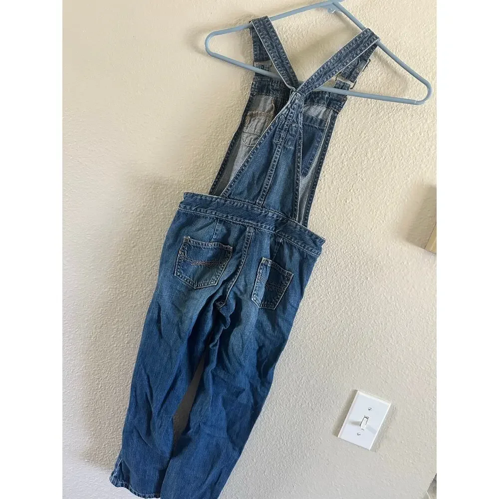 Gap kids overalls S zip front outdoor western cowgirl coveralls blue jean denim